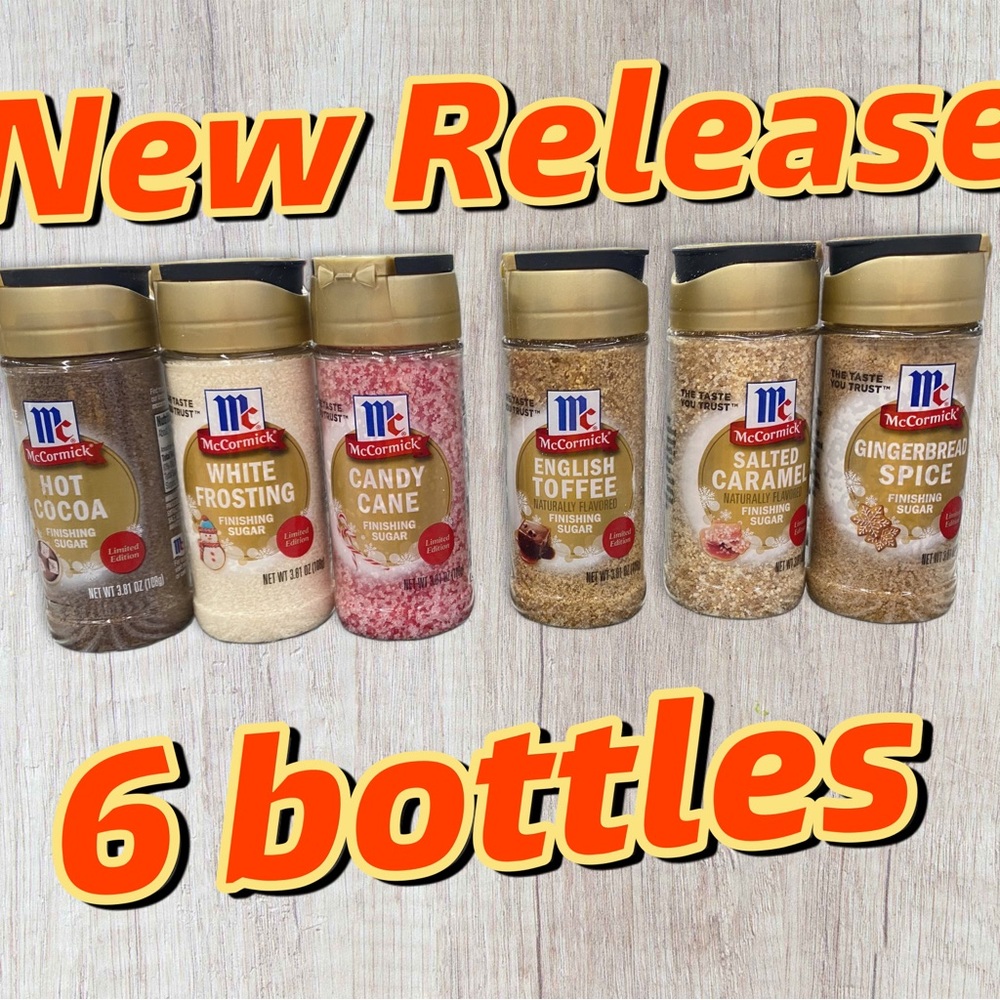 COPY - McCormick Limited Edition Finishing Sugar lot of 6 holiday flavors set